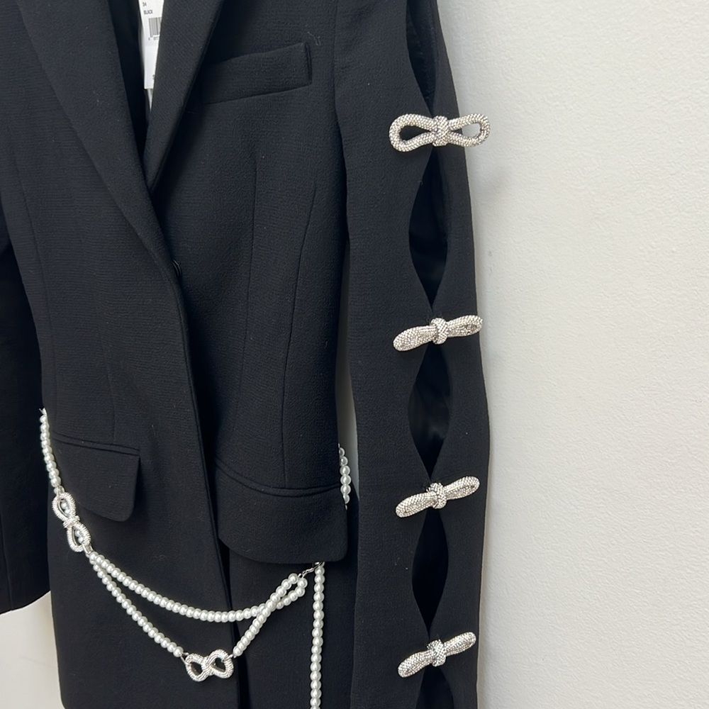 Mach & Mach black bow blazer dress Sz 34 - Picture 2 of 4
